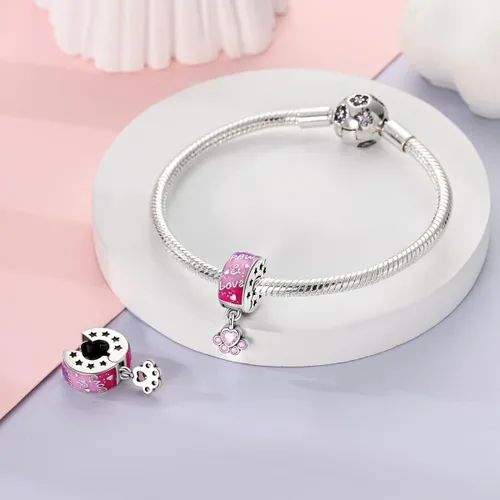 Miniatura 123 de Pandach Dijes colgantes de plata de ley 925 para pulseras y collares, dijes colgantes de Madonna con cuentas de girasol, joyería para mujer