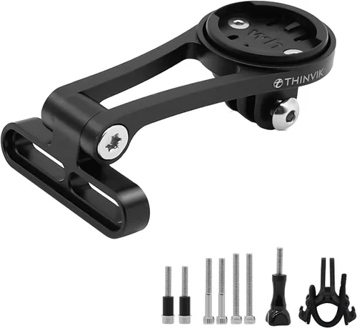 Miniatura 7 de Thinvik Montaje extendido exterior y soporte para computadora de bicicleta para Garmin Wahoo Bryton Series, montaje combinado de ángulo ajustable