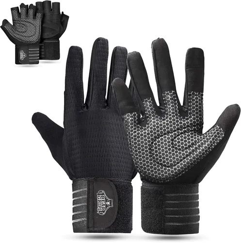 Bear Grips Guantes de levantamiento de pesas para hombres y mujeres | Guantes de levantamiento de medio dedo | Guantes de entrenamiento de dedo dedo