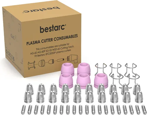 Miniatura 12 de Bestarc - Consumibles de soplete de plasma de soplete, kit de boquillas de punta de soplete de corte de 23 piezas con maleta para BTC500XP