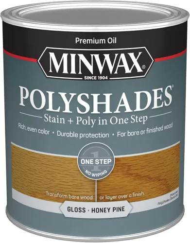 Miniatura 28 de Minwax PolyShades Tinte de Madera + Acabado de Poliuretano – Cuarto, Roble Misión, Brillo Mission Oak