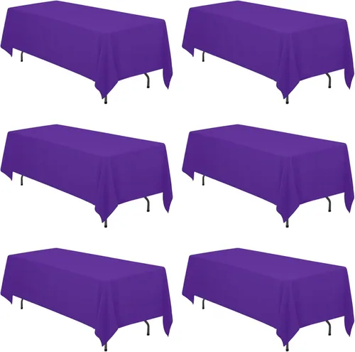 Miniatura 219 de BRILLMAX 6 Pack de Manteles Azul Marino para Mesas Rectangulares de 8 Pies 90 x 156 Pulgadas - 8 pies Mantel Rectangular a Granel de Lino