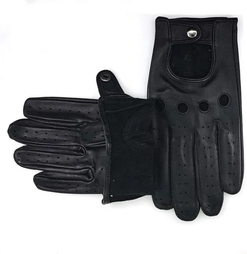 Miniatura 3 de ZLUXURQ Guantes de conducción profesionales de cuero para hombre sin forro, suaves y finos, piel de cordero italiana