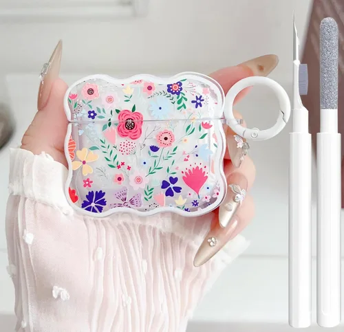 Miniatura 9 de Linda funda transparente para AirPods de 3ª generación, color verde, diseño de lazo femenino, TPU suave, a prueba de golpes, Kawaii Airpods