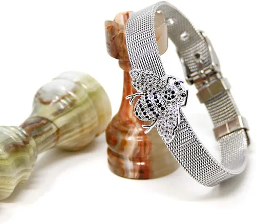 Miniatura 5 de Me Plus - Pulsera de acero inoxidable para mujer, diseño de diamantes de imitación de plata, oro transparente