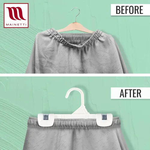 Miniatura 6 de Mainetti 1004 - Ganchos de plástico blancos para niños - Paquete de 100 con plástico resistente, ideal para pantalones, faldas, pantalones de vestir