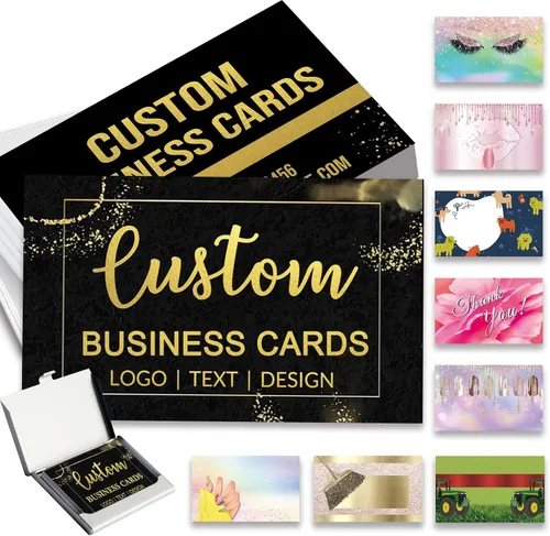 Miniatura 16 de Tarjetas de visita personalizadas con tu logotipo, tarjeta impresa personalizada para fotos de pequeñas empresas, parte delantera y trasera