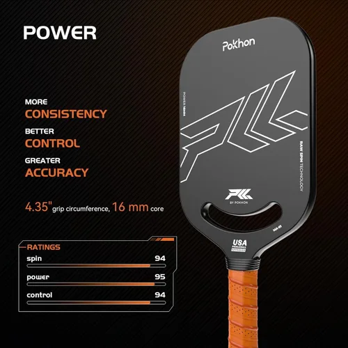 Miniatura 5 de Carbon Fiber Pickleball Paddle, Professional Raw Carbon Fiber Pickleball for Power & Control, Polymer Honeycomb Core, USAPA Approved T300 Pickleball