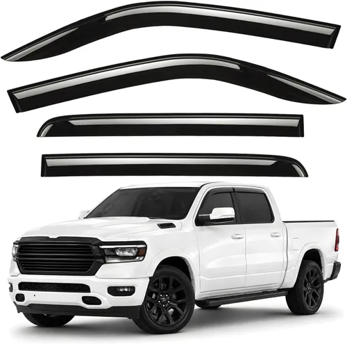 Miniatura 13 de Deflectores de ventana tintados ahumados con cinta adhesiva para ventana lateral, deflectores de lluvia compatibles con Honda Pilot 2016-2022 - 4