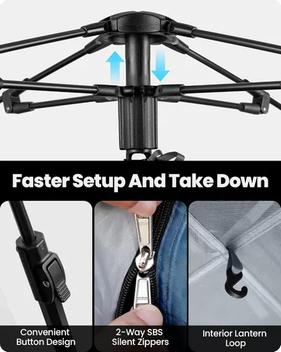 Miniatura 6 de OutdoorMaster Tiendas de campaña para 4/6 personas con tecnología de refugio opaco, fácil instalación en 60 segundos, tienda desplegable resistente