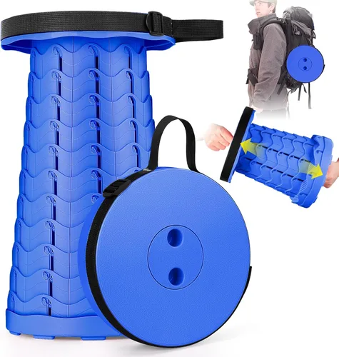 Miniatura 12 de Qiguet Taburete plegable, silla plegable, silla portátil mejorada con capacidad de carga de 400 libras, taburete portátil para camping, pesca