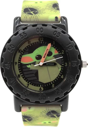 Miniatura 2 de Accutime Star Wars Baby Yoda - Reloj de pulsera analógico de cuarzo con cara pequeña, detalles negros para niñas, niños, niños de todas las edades