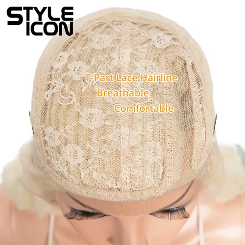 Miniatura 6 de Style Icon Pelucas de encaje frontal de 36 pulgadas, peluca ondulada súper larga, color blanco dorado con abuelitos, densidad del 130 %, peluca 613