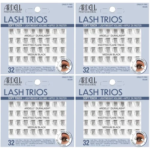 Miniatura 6 de Ardell Soft Touch Trios - Pestañas postizas individuales, racimos de pestañas, extensiones de pestañas ligeras y reutilizables, color negro, paquete