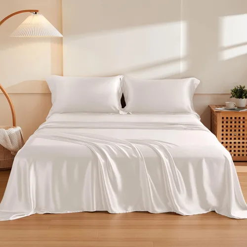 Miniatura 25 de THXSILK Juego de sábanas de seda de 4 piezas, sábanas de seda de morera 100% natural de grado superior 6A+, juegos de ropa de cama de lujo, ultra