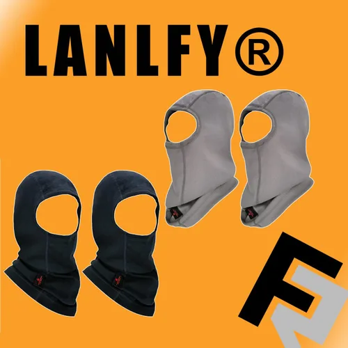 Miniatura 4 de LANLFY 2PACK FR Pasamontañas de soldadura 100% algodón máscara completa HRC2 protector de cuello arco flash cabeza cubierta