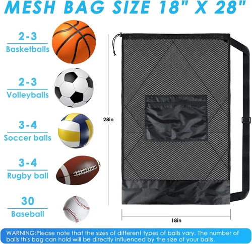Miniatura 2 de BROTOU Bolsa de malla deportiva, bolsas de equipo deportivo, mochila con cordón resistente, bolsa de pelotas deportivas para playa, viajes