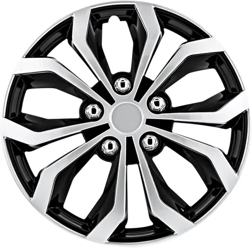 Pilot Automotive WH553-15S-BS - Tapa de rueda Spyder Performance de 15 pulgadas, color negro/plateado | Compatible con Toyota Volkswagen, VW Chevy,