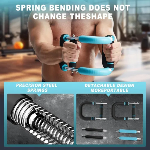 Miniatura 5 de HOTWAVE Twister Arm Trainer, Adjustable Chest & Arm Exerciser for Men Women, Portable Home Fitness Equipment Kit for Upper Body Muscle Strength Azul