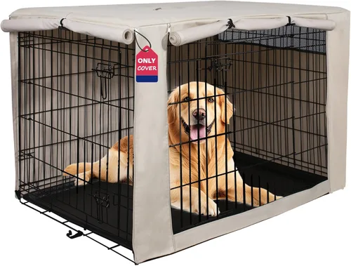 HiCaptain - Cubierta de doble puerta para jaula de perro (para cajas de alambre de 24 30 36 42 48 pulgadas)