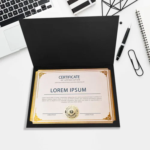 Miniatura 7 de SUNEE Kit de certificado de 75 piezas, incluye 25 soportes negros para certificados y 25 papeles de certificado de tamaño carta y 25 sellos