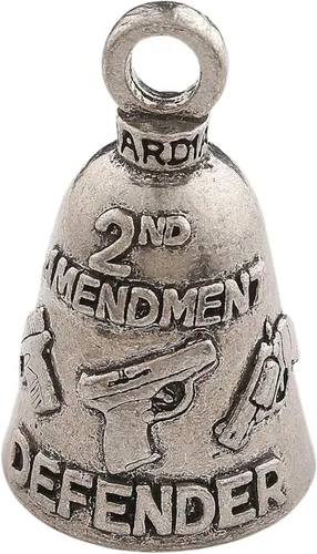 Miniatura 21 de Guardian Bell Campana patriótica de buena suerte con llavero y bolsa de regalo de terciopelo negro Campana de motocicleta Peltre sin plomo