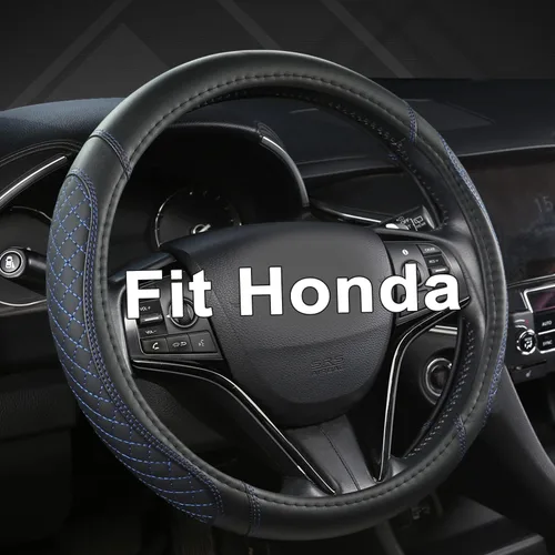 Miniatura 9 de West Llama Funda personalizada para volante de automóvil para Honda Civic, CR-Z, Insight, S2000, 14-14.25 pulgadas (negro, tamaño pequeño)
