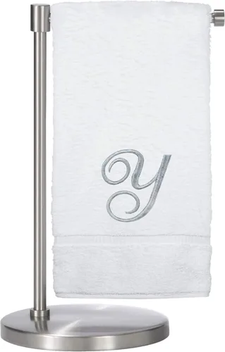 Miniatura 55 de Script R - Toalla de baño con monograma, regalo personalizado, 27 x 54 pulgadas, juego de 1 toalla bordada con texto dorado, 100% algodón turco