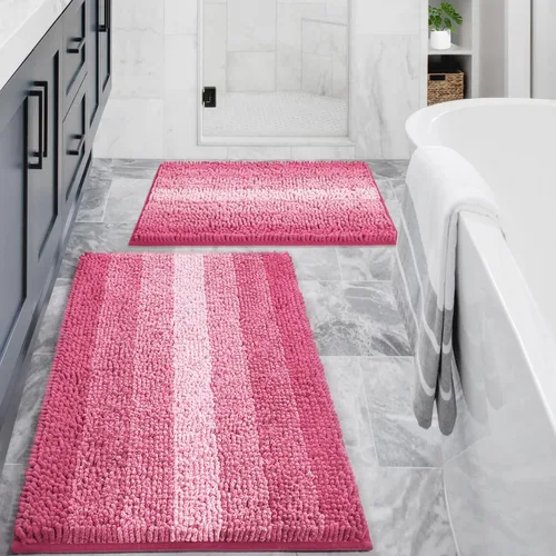 Miniatura 24 de Gibelle Alfombras Azules para Baño, Alfombra de Baño de Chenilla de Lujo, Alfombra Pequeña Antideslizante para Ducha y Alfombras para el Suelo