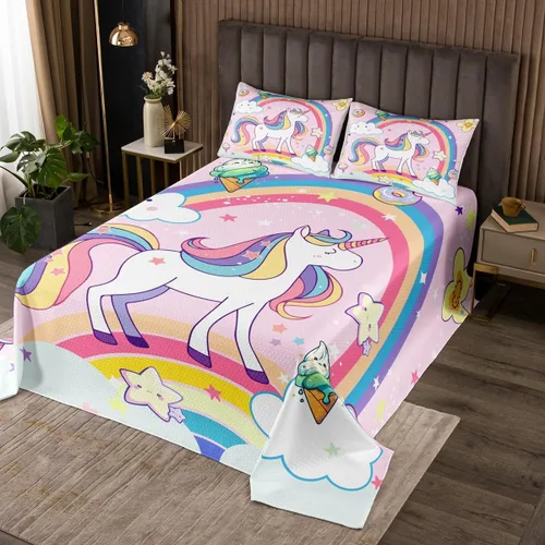 Miniatura 18 de Manfei Juego de colcha de verano con diseño de ranas de dibujos animados, diseño de animales de estanque, decoración de habitación de niños, niñas