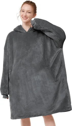 Miniatura 27 de LetsFunny Manta con Capucha, Sudadera Manta de Forro Polar Sherpa de Gran Tamaño Usable, Súper Suave Cálida y Acogedora con Bolsillo Gigante, Girasol