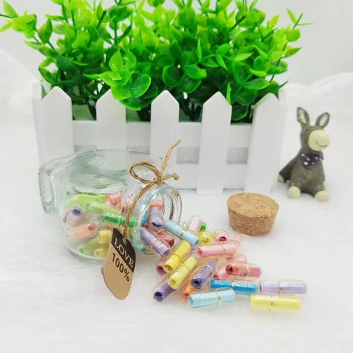 Miniatura 4 de Hefonti Mensaje de cápsula en una botella, 50 piezas de píldoras de amor, letras de relaciones de larga distancia, regalos para pareja, novia, 50