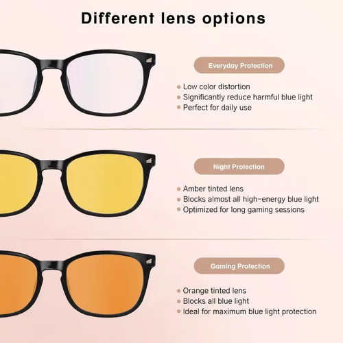 Miniatura 8 de Gafas de Bloqueo de Luz Azul para Hombres y Mujeres Gafas de Luz Azul 99% de Bloqueo Gafas para Computadora Conducción Nocturna Videojuegos