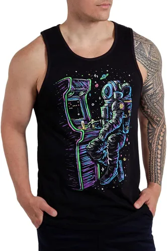INTO THE AM Camisetas sin mangas gráficas para hombre, camisetas sin mangas con gráficos de verano para la playa, talla S a 2XL