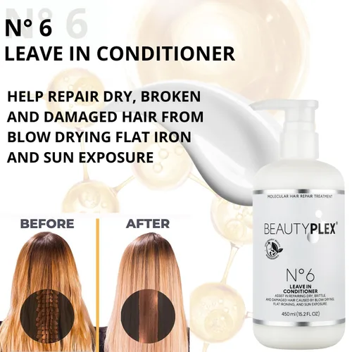 Miniatura 5 de Acondicionador sin enjuague, protector de calor profesional para reparar el cabello, fortalece, nutre, hidrata y repara la estructura del cabello