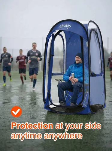 Miniatura 3 de Sports Tent Pop Up Shelter: Flycoop 37" L x 37" W x 63" H Weather Sports Pod for 1 Person Shelter in Winter Portable Camping Tents Outdoor Cold Azul