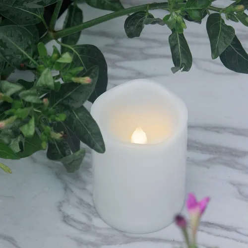 Miniatura 2 de CANDLE CHOICE Velas LED sin flama, impermeables, de pilas, para exteriores, con control remoto y temporizador, luz blanca parpadeante de resina