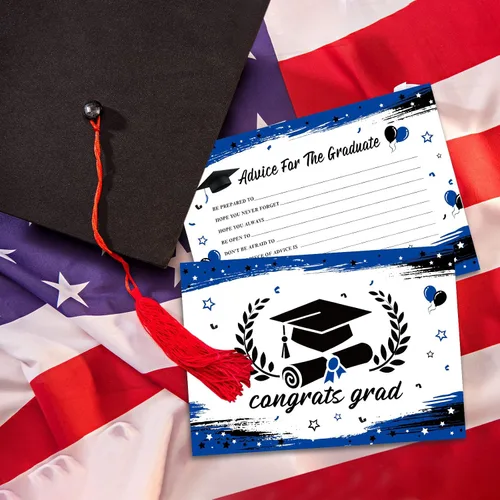 Miniatura 5 de Funrous 64 tarjetas de consejos 2026, suministros para fiesta de graduación, tarjetas de graduación de deseos a granel, felicitaciones de graduación