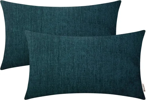 Miniatura 44 de BRAWARM Fundas de almohada 40x40 cm - Paquete de 2 fundas de almohada de chenilla negra, fundas de almohada de chenilla suave teñida sólida