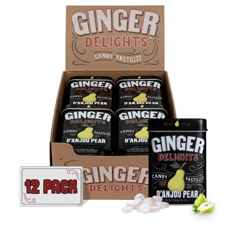 Miniatura 6 de Ginger Delights Mango Candy Raíz de jengibre molido auténtico, sabores naturales, certificado Kosher, vegano, sin gluten, sin aspartamo ni