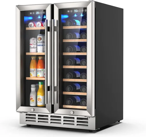 Miniatura 16 de Mojgar Refrigerador de doble cajón bajo mostrador de 24 pulgadas, refrigerador de dos cajones para interiores, refrigerador de bebidas de acero