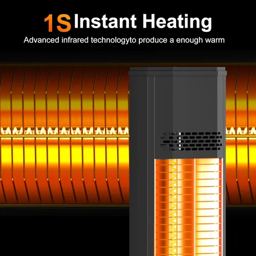Miniatura 2 de Calentador para exteriores, 44 pulgadas, calefacción infrarroja de 1500 W con 9 niveles de calor para dormitorio
