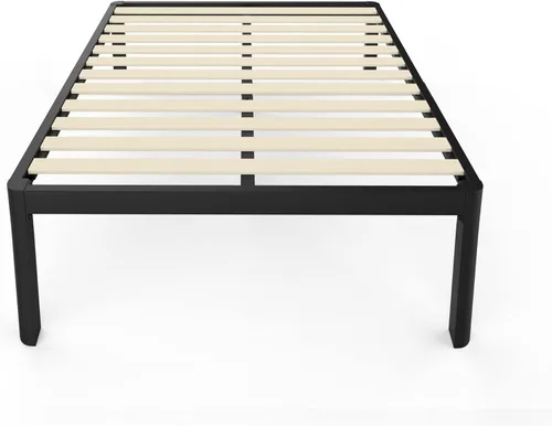 Miniatura 17 de MAF - Base de cama de plataforma de 14 pulgadas para cama individual con listones de madera, base de cama de metal resistente de 3500 libras
