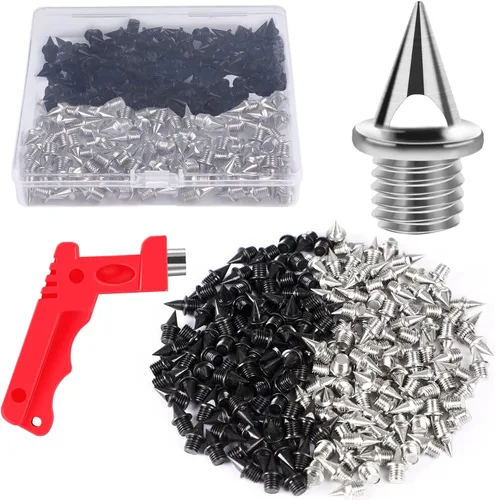 Miniatura 11 de JULMELON 120 PIEZAS Clavos de Pista y Campo Traviesa de Acero Inoxidable de 1/4 pulgada Clavos para Zapatos de Golf con Llave para Clavos, Clavos