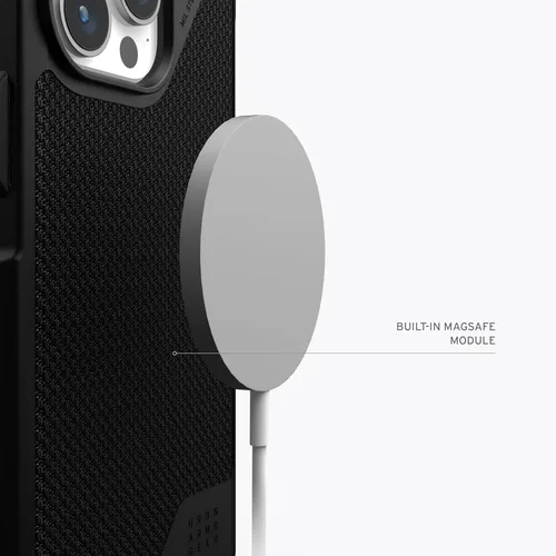 Miniatura 4 de URBAN ARMOR GEAR UAG - Funda compatible con iPhone 15 Pro de 6.1 pulgadas, funda Metropolis LT Kevlar negra con imán integrado compatible con carga