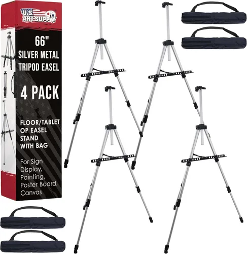 Miniatura 7 de US Art Supply PISMO caballete de aluminio liviano, ideal para usar arriba de una mesa o piso, bolsa gratis