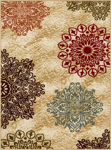 Miniatura 2 de Antep Rugs - Alfombra moderna, con diseño floral y antideslizante (no se desliza), de perfil bajo con parte trasera de goma, alfombra de área