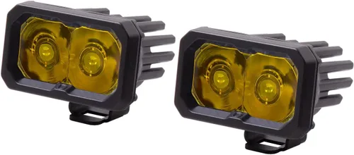 Miniatura 11 de Diode Dynamics C2 1.0 SAE Pod LED deportivo estándar amarillo (par), Combo con retroiluminación ámbar
