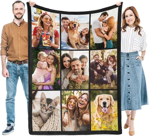 Miniatura 19 de Regalos para mujeres/hombres, manta personalizada de cumpleaños con imagen, mantas personalizadas con fotos, día de San Valentín, Navidad, regalos