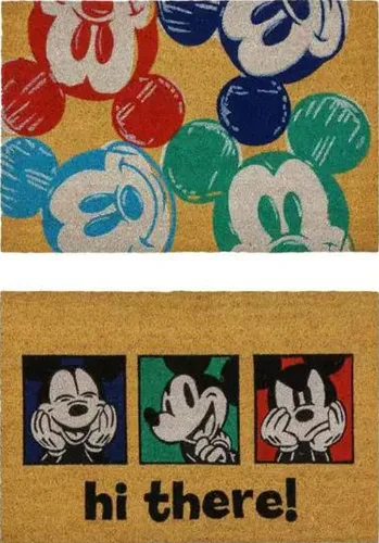 Miniatura 20 de Gertmenian 47534 Disney Mickey Mouse - Alfombra retro clásica de fibra de coco para entrada, paquete de 2 unidades, 20 x 34 pulgadas, color marrón